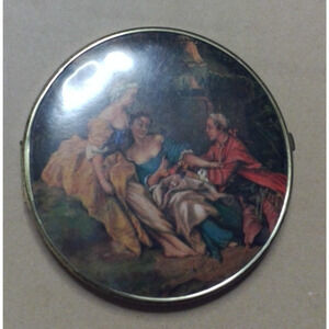 Vintage Magnifying Pocket Purse Mirror Hand Held Retro with Working Clasp